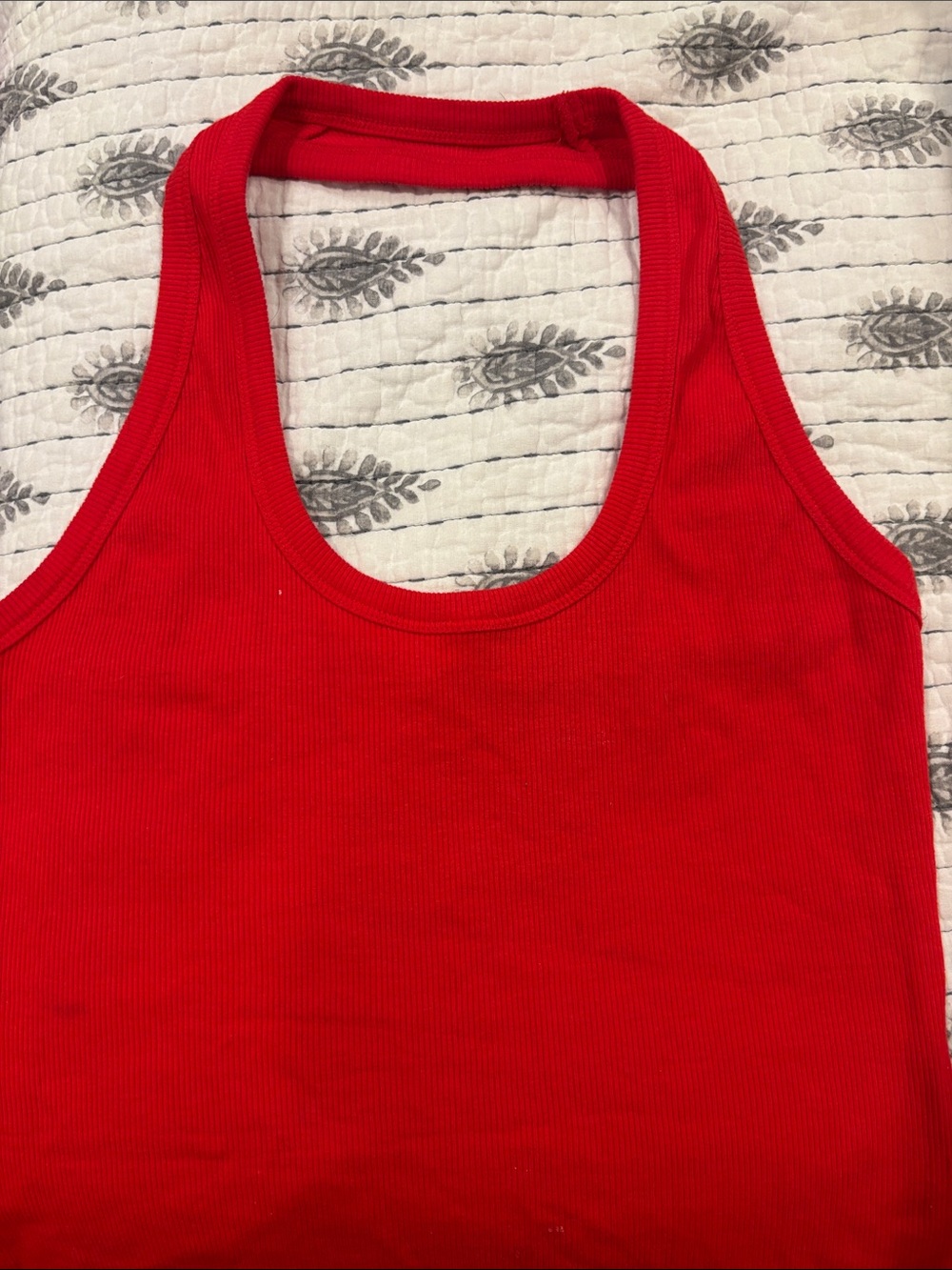 Anthropologie - Pilcro Vibrant Red Ribbed halter Top